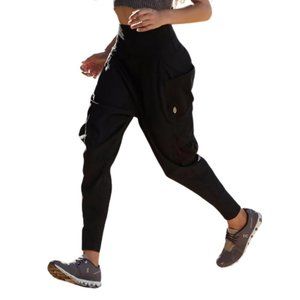 Free People FP Movement Take A Hike Harem Jogger Pants Black Medium
